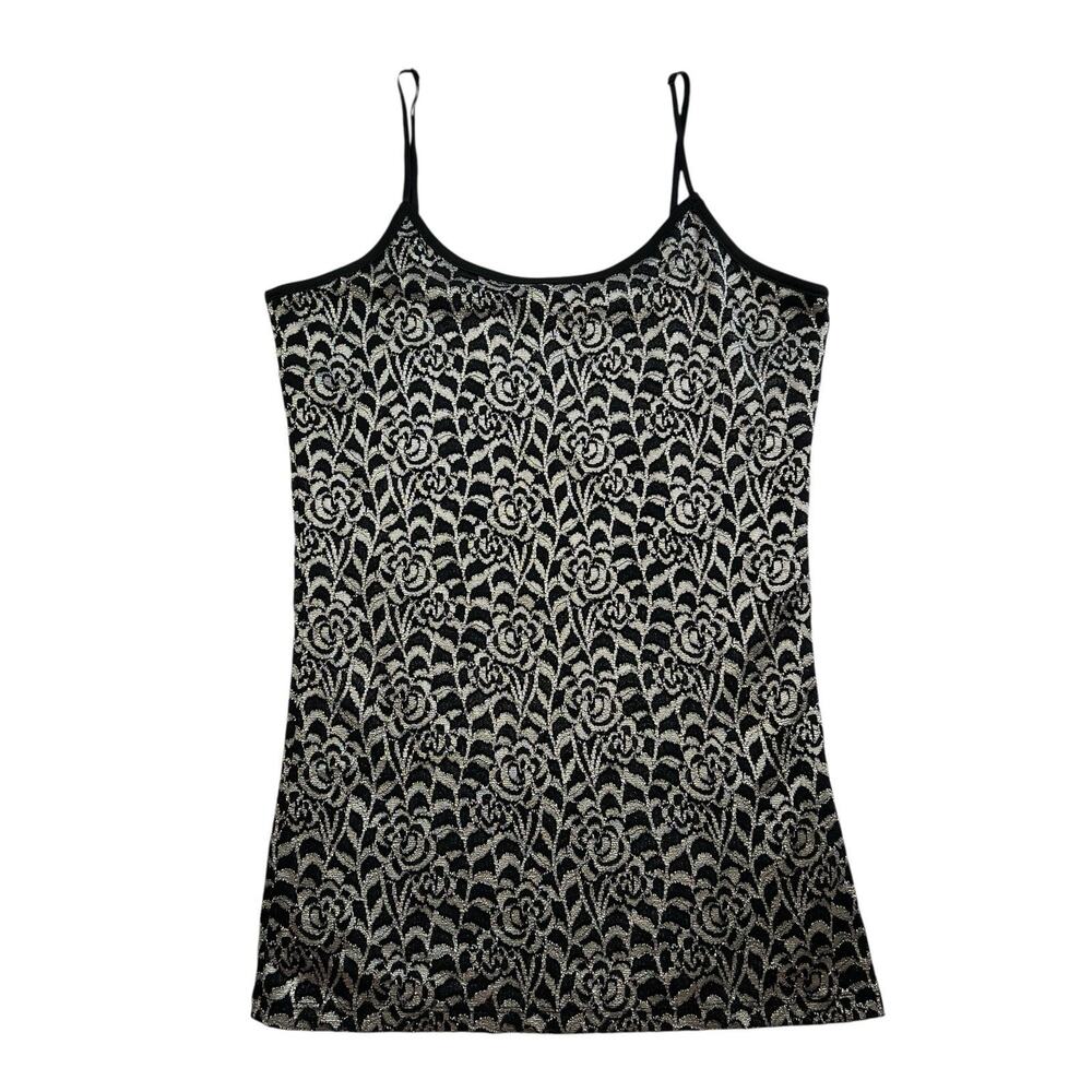 Vtg L Large Baby Lace Cami Tank Top Y2K Goth Grunge Whimsigoth Festival Punk